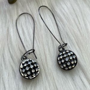Circle ball gunmetal tone dangle earrings